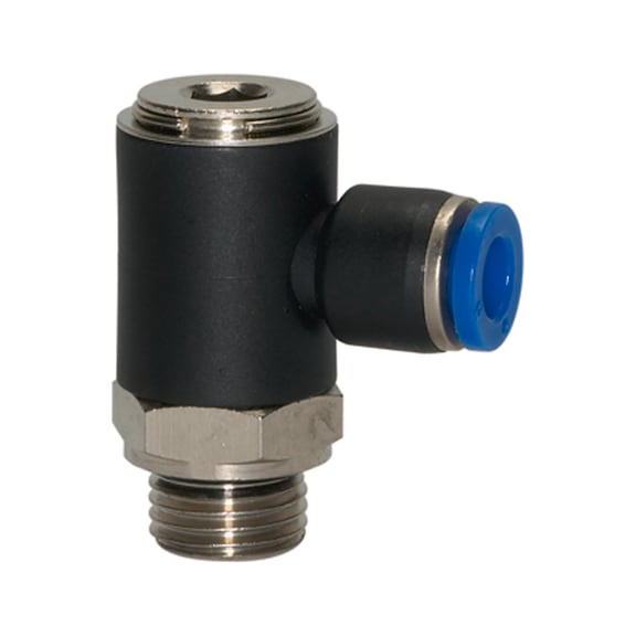 L-plug-in fitting Blue series rotatable Plastic Nickel-plated brass 109401 - Push-in L-fitting, push-in L-connection (pneumatics)