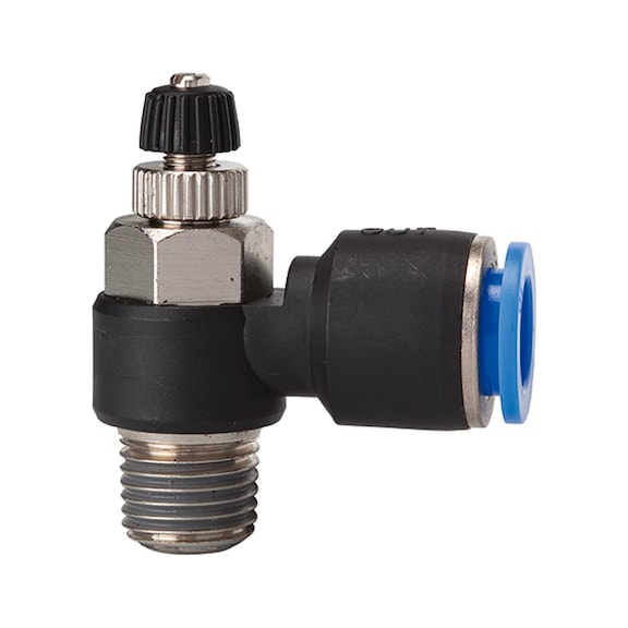 Throttle check valve Blue series Exhaust air throttling 110055 - Speed controller with check valve (pneumatics)