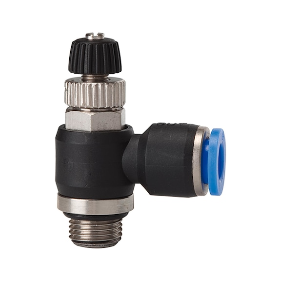 Throttle check valve Blue series Exhaust air throttling 110023 - Speed controller with check valve (pneumatics)