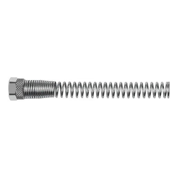 Union nut with anti-kink spring nickel-plated brass 110664 - Quick-lock with cap nut (pneumatics)