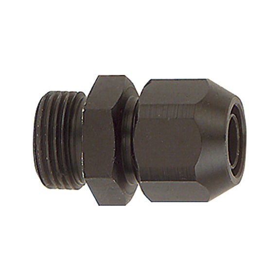 Screw-in fitting aluminium for PVC fabric hose 113779 - Quick-lock with cap nut (pneumatics)