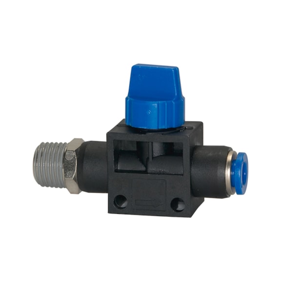 Shut-off valve Blue series Plug connection Plastic Nickel-plated brass 110091 - Non-return valve (pneumatics)