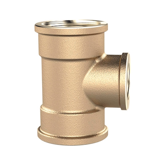T-reducing piece 3x internal thread polished brass 194131 - Manifold (pneumatics)