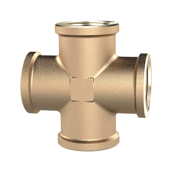 Kreuzstück 4x Innengewinde Messing blank 194133 - Kupplung (Pneumatik)