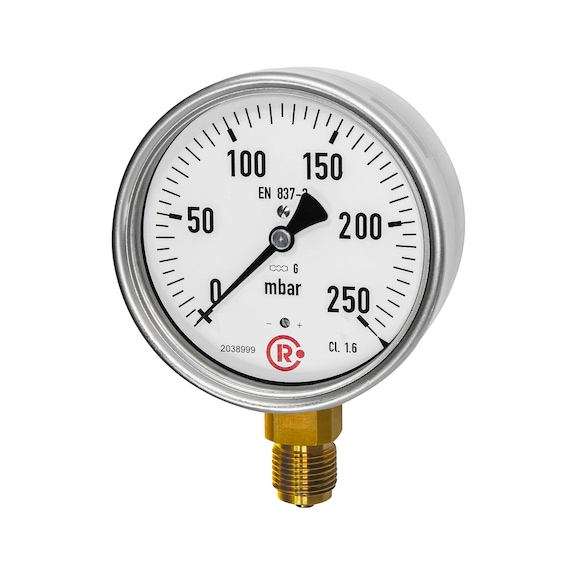 Kapselfedermanometer Gehäuse CrNi-Stahl Anschluss radial unten G 1/2 199298 - Druckmessgerät (anzeigend, elastisch)