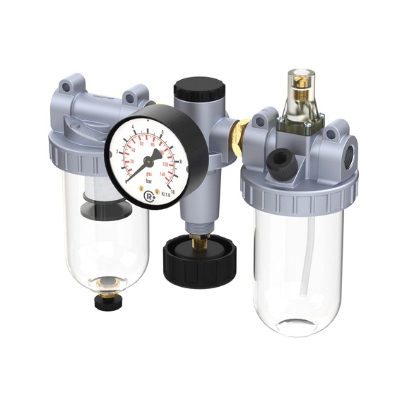 Wartungseinheit dreiteilig Standard mit Polycarbonatbehälter 206302 - Wartungseinheit dreiteilig (Pneumatik)