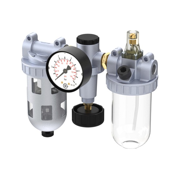 Three-piece standard maintenance unit with polycarbonate container and protective cage 206303 - Three-part maintenance unit (pneumatics)