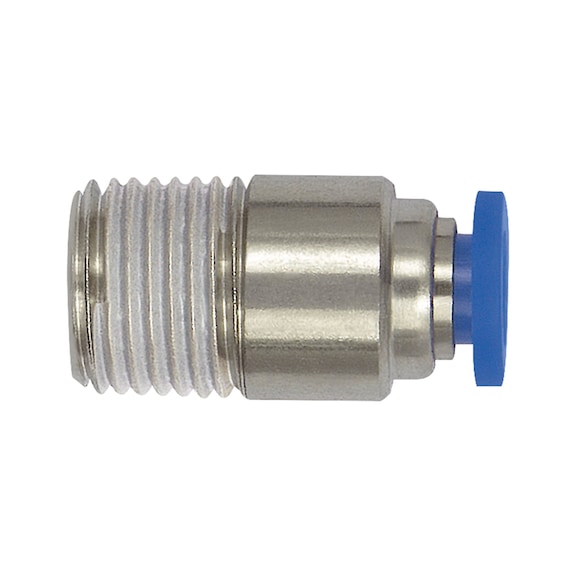 Straight plug-in fitting Blue series mini Plastic Nickel-plated brass 148811 - Straight push-in fitting (pneumatic)