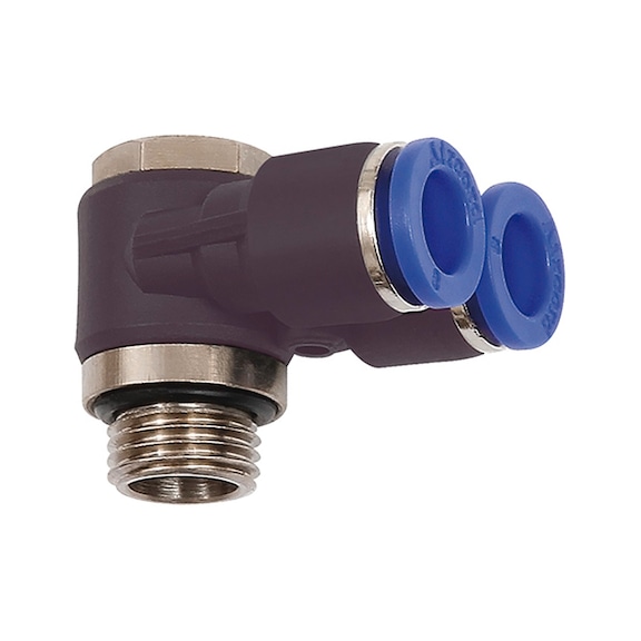 Y-angle plug-in fitting Blue series rotatable 109627 - Push-in Y-fitting, push-in Y-connection (pneumatics)