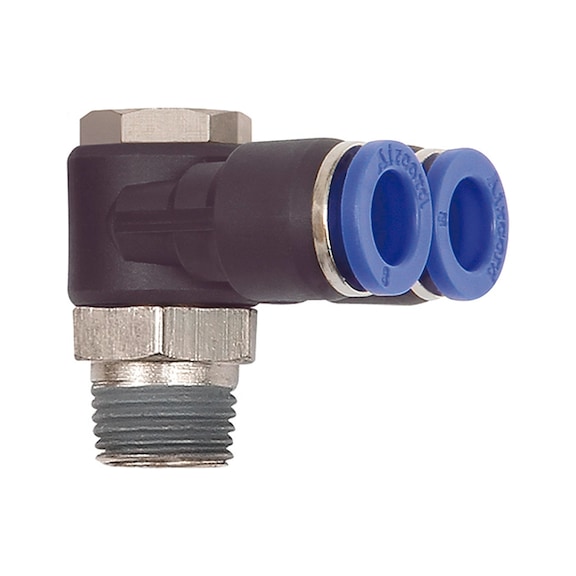 Y-Winkelsteckverschraubung Blaue Serie drehbar 109633 - Y-Steckverschraubung, Y-Steckverbindung (Pneumatik)