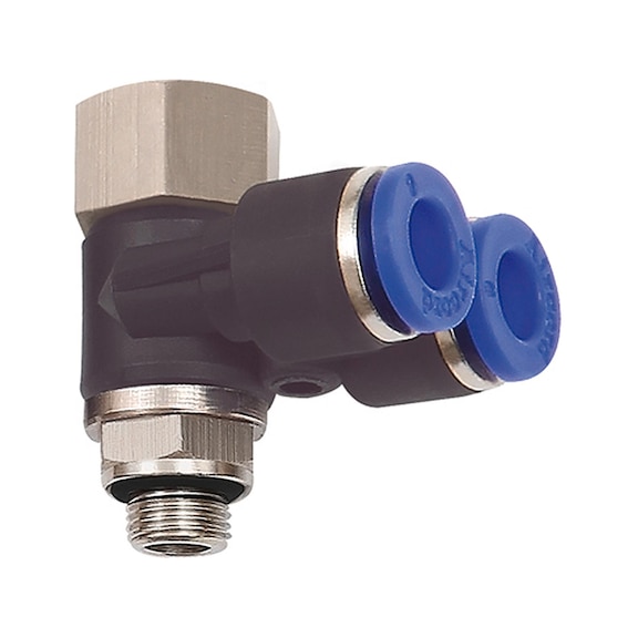 Y-angle plug-in fitting Blue series rotatable 109638 - Push-in Y-fitting, push-in Y-connection (pneumatics)
