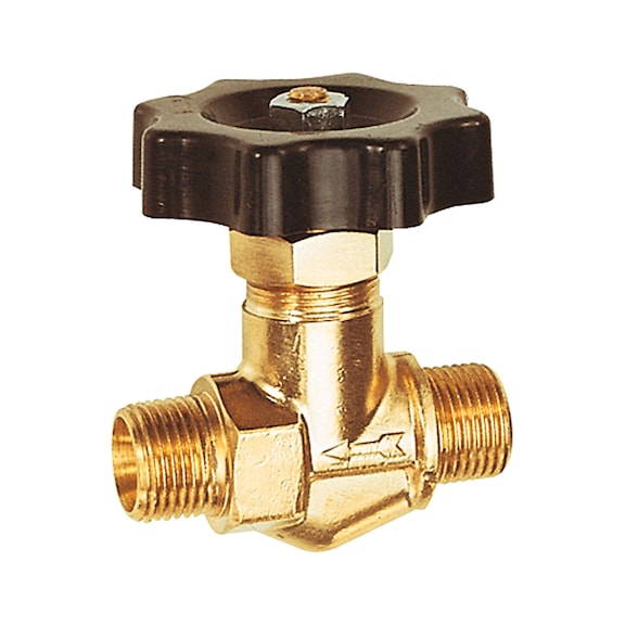 Shut-off valve, brass, external thread, internal cone for ball sleeve 103719 - Non-return valve (pneumatics)