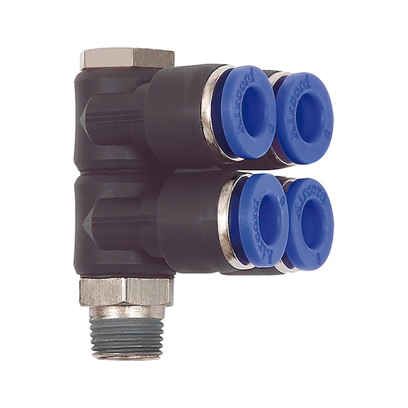 L-multiple distributor Blue Series four-way rotatable 109706 - Multiple distributor (pneumatics)