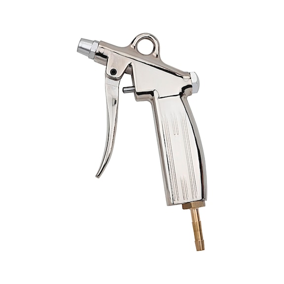 Blowgun with silencer nozzle nickel-plated die-cast aluminium 114327 - Compressed air blasting gun
