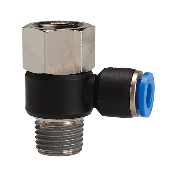 L-plug-in fitting Blue Series rotatable Plastic Nickel-plated brass 109459 - Push-in L-fitting, push-in L-connection (pneumatics)