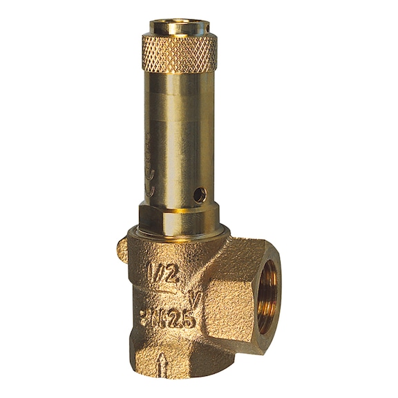 Corner safety valve for liquids red brass 105544 - Safety valve (safety fitting)