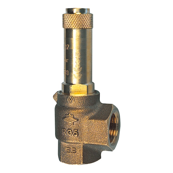 Corner safety valve for saturated steam red brass 146670 - Safety valve (safety fitting)