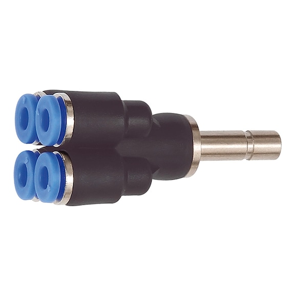 T-Mehrfachverteiler Steckanschluss Blaue Serie vierfach 109913 - Mehrfachverteiler (Pneumatik)