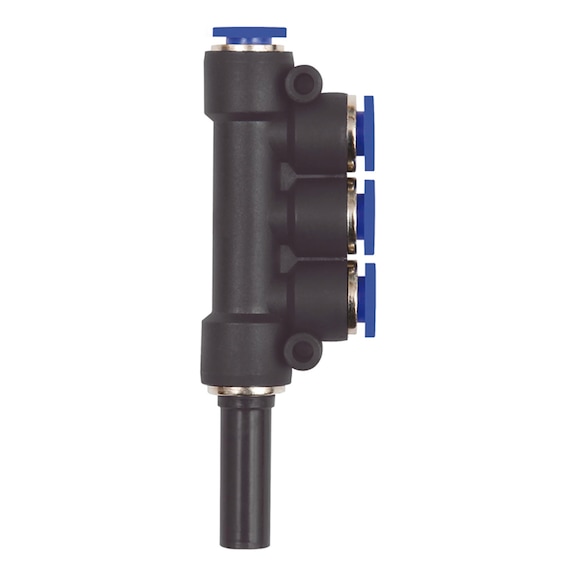 T-multiple distributor plug connection Blue Series triple 109908 - Multiple distributor (pneumatics)