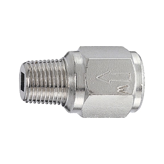 Check valve, miniature design, nickel-plated brass 103846 - Check valve (pneumatics)