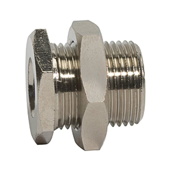 Bulkhead fitting value line nickel-plated brass 115521 - Collet screw (pneumatics)