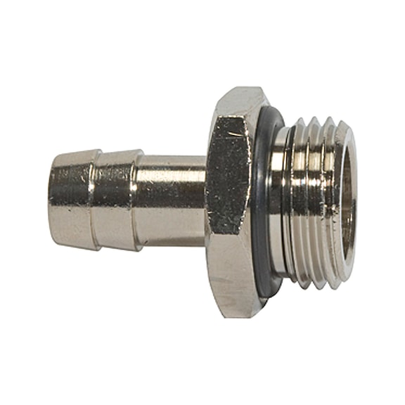 Screw-in hose nozzle O-ring value line nickel-plated brass 115607 - Screw-in hose nozzle (pneumatics)
