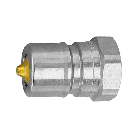 Plug nipple without pressure eliminator Series B Steel hardened, galvanised 107736 - Hose connector (hydraulics)