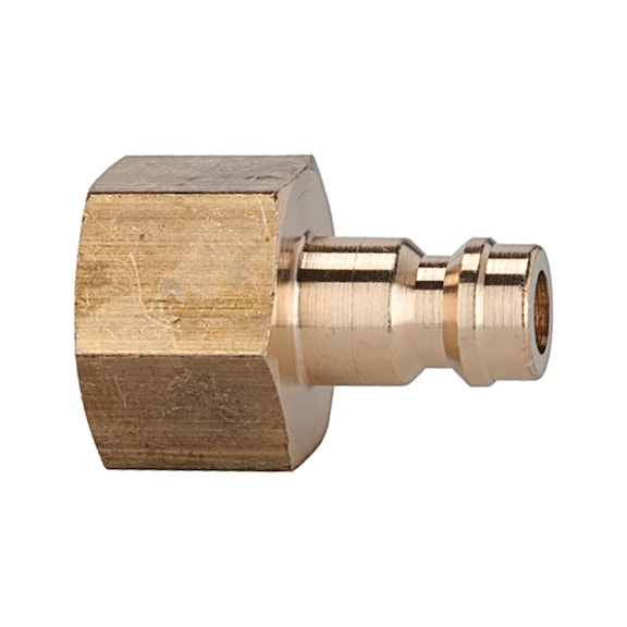 Nipple for couplings Nominal width 5 Bright brass 107153 - Hose fitting (screwed joint )