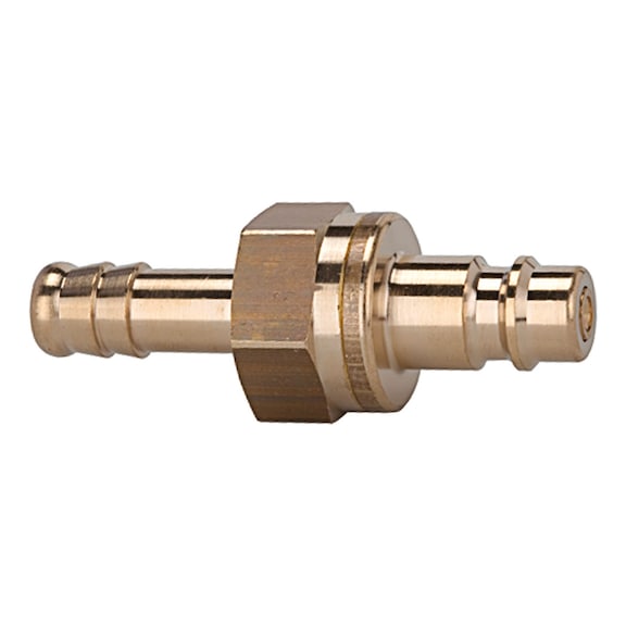 Plug-in grommet nominal diameter 7.2-7.8 shut-off on both sides bright brass 107517 - Hose nozzle (threaded joint)