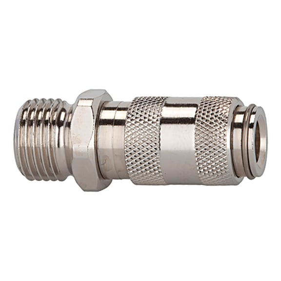 Schnellverschlusskupplung Nennweite 2,7 Messing vernickelt 107088 - Schnellverschlusskupplung (Schlauch)