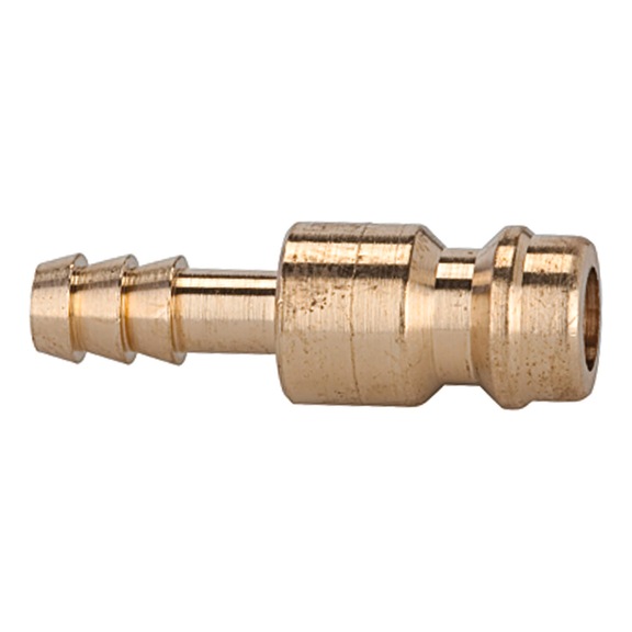 Plug-in nozzle for couplings Nominal width 5 Bright brass 107145 - Hose nozzle (threaded joint)