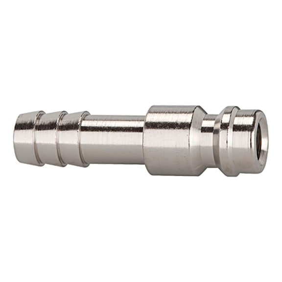 Plug-in nozzle for couplings Nominal width 5 Nickel-plated brass 107179 - Hose nozzle (threaded joint)