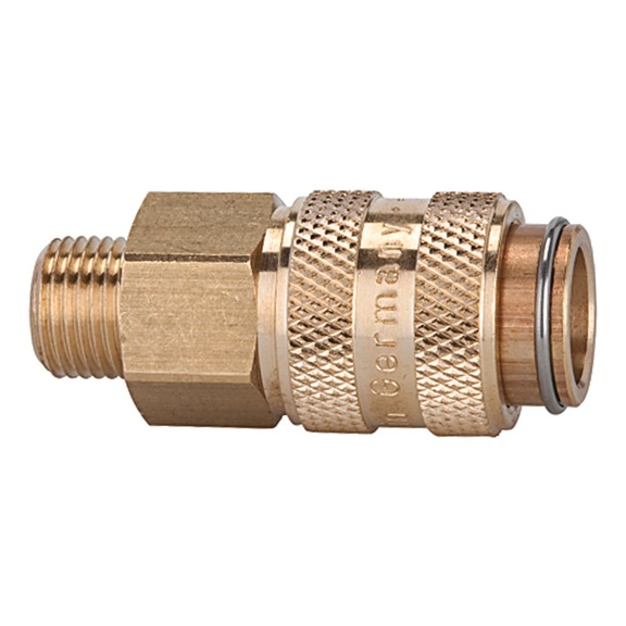 Schnellverschlusskupplung Nennweite 5 Messing blank 107127 - Schnellverschlusskupplung (Schlauch)