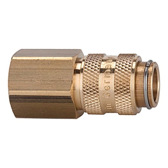 Schnellverschlusskupplung Nennweite 5 Messing blank 107128 - Schnellverschlusskupplung (Schlauch)