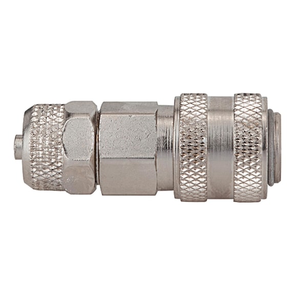 Schnellverschlusskupplung Nennweite 5 connect line Messing vernickelt 115641 - Schnellverschlusskupplung (Schlauch)