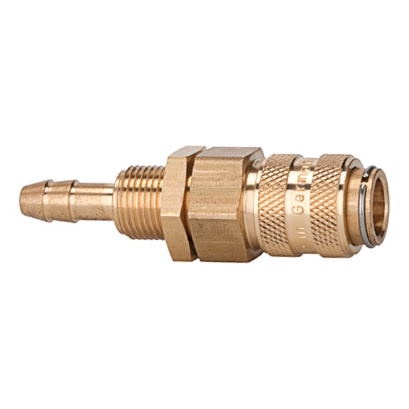 Schnellverschlusskupplung Nennweite 5 Messing blank 107140 - Schnellverschlusskupplung (Schlauch)