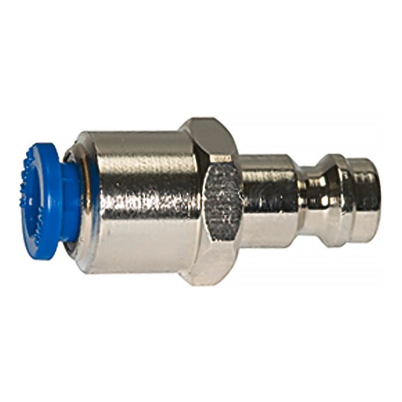 Einstecknippel push-in 8 mm für Kupplungen Nennweite 5 Messing vernickelt 107191 - Schlaucharmatur mit Verschraubung
