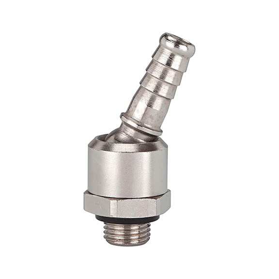 Schlauchtülle Messing vernickelt drehbar 107326 - Schlauchtülle (Verschraubung)