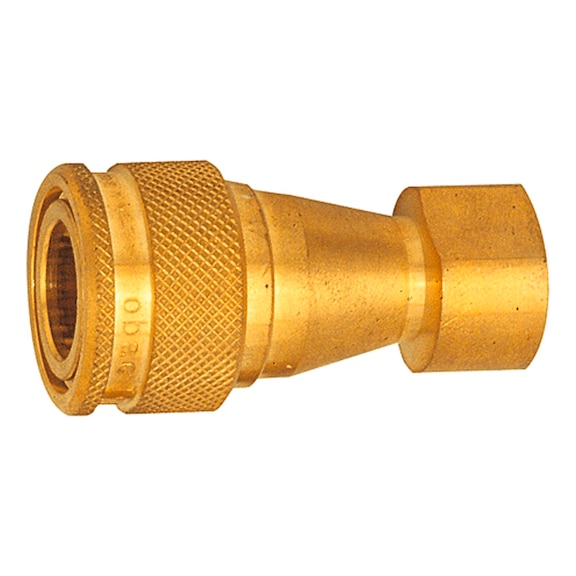Hydraulic coupling, shut-off on both sides, bright brass 107696 - Hose connector (hydraulics)