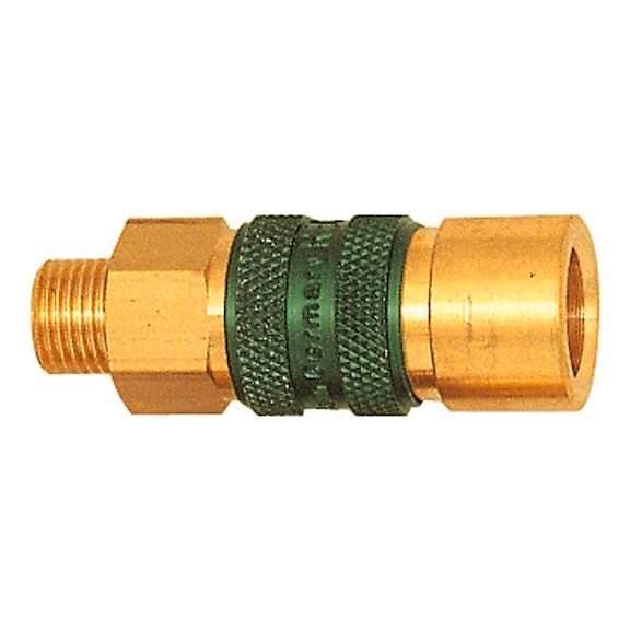 Unverwechselbare Schnellverschlusskupplung Nennweite 5 Messing blank 107625 - Kupplung (Pneumatik)