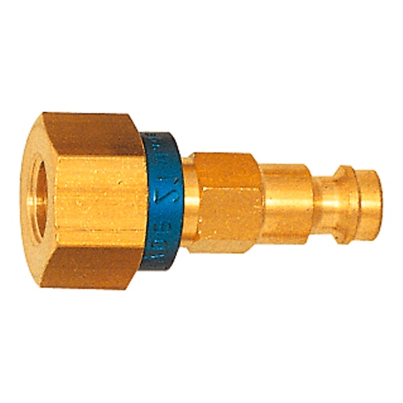 Non-interchangeable nipple Nominal diameter 5 Bright brass 107652 - Hose fitting (screwed joint )