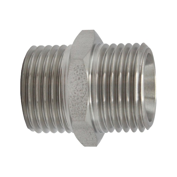 Double thread nipple stainless steel 1.4571 111675 - Double threaded nipple (pneumatics)