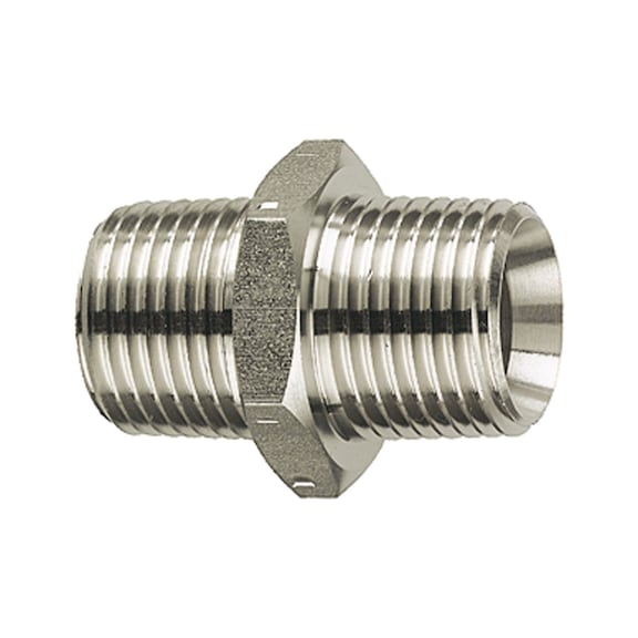 Doppelgewindenippel Edelstahl 1.4571 125706 - Doppelgewindenippel (Pneumatik)