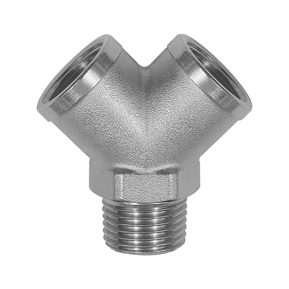 Verteiler zweifach Messing vernickelt 112597 - Kupplung (Pneumatik)