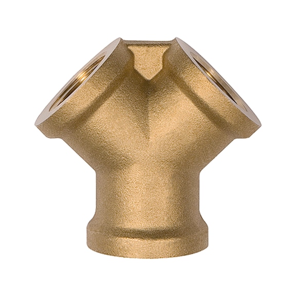 Double distributor polished brass 112605 - Manifold (pneumatics)