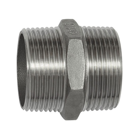 Double threaded nipple hexagon stainless steel 1.4408 125665 - Double nipple, double threaded nipple