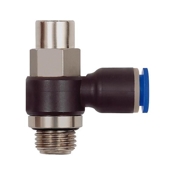 Throttle check valve Blue series Exhaust air throttling 110037 - Speed controller with check valve (pneumatics)