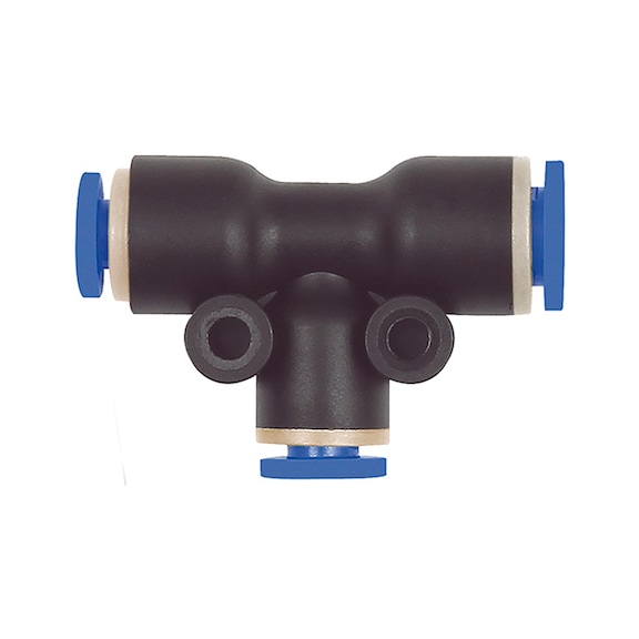 T-connector Blue series reducing Plastic Nickel-plated brass 109846 - Push-in T-fitting, push-in T-connection (pneumatics)