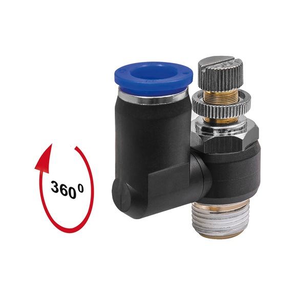 Throttle check valve Blue series Supply air throttling 153628 - Speed controller with check valve (pneumatics)