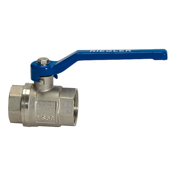 Ball valve valve line Hand lever blue Nickel-plated brass 115714 - Ball valve (pneumatics)
